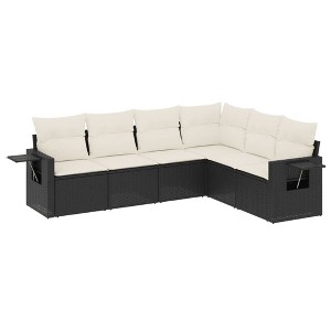 vidaXL Garden Sofa Set Black - 1 of 4