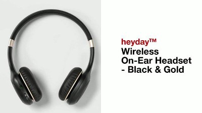 Active Noise Cancelling Bluetooth Wireless Over-Ear Headphones - heyday™  Black/Gold