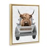 Stupell Industries Wash Your Horns Cattle Floating Frame Canvas Art - 2 of 4