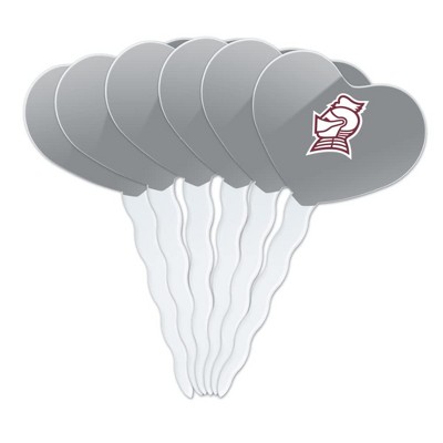 Bellarmine University Secondary Logo Heart Love Cupcake Picks Toppers Decoration Set of 6