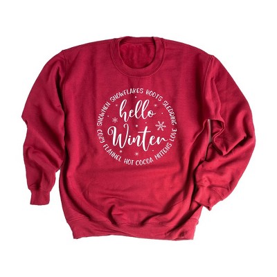 Simply Sage Market Women's Graphic Sweatshirt Hello Winter Circle