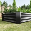 Gulches Green Metal 7.6x3.7x0.98ft Raised Planters Kit - Suitable for Planting Flowers or Vegetables - 3 of 4