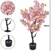 Artificial Cherry Blossom Tree, Tall Potted Faux Cherry Blossom Tree Plants in Pot with Lifelike Trunk for Home Office Bedroom Porch - 2 of 4