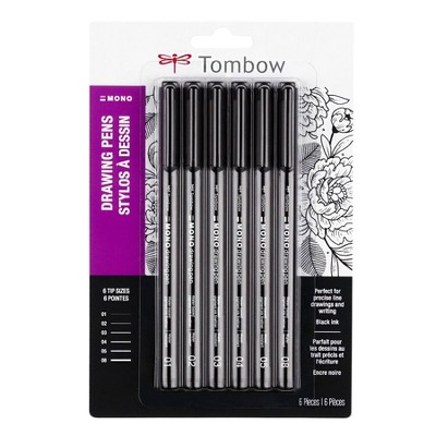 2pk Tombow Fudenosuke Calligraphy Fine Point Brush Pens - Black