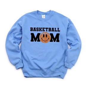 Simply Sage Market Women's Graphic Sweatshirt Basketball Mom Smiley Face - 1 of 4