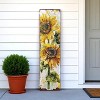 HomeRoots 36" Brown Green And Yellow Solid Wood Sunflowers Porch Sign - 2 of 4