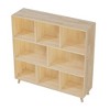 Okak Modern Pine Bookshelf with 8-Compartment, Bookcase with 3 Front-Facing Shelves and Natural Wood Base, Cube Storage for Living Room, Wood - 3 of 4