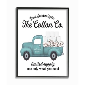 Stupell Industries Toilet Paper Family Bathroom Sign Premium Cotton Truck - 1 of 4