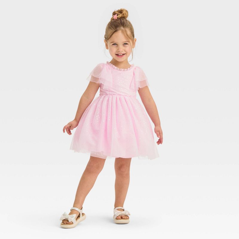 Toddler Girls' Foil Tulle Dress - Cat & Jack™ Pink, 4 of 7