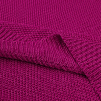 Fuchsia Soft Knit Cotton 50"x60" Lightweight Throw Blanket