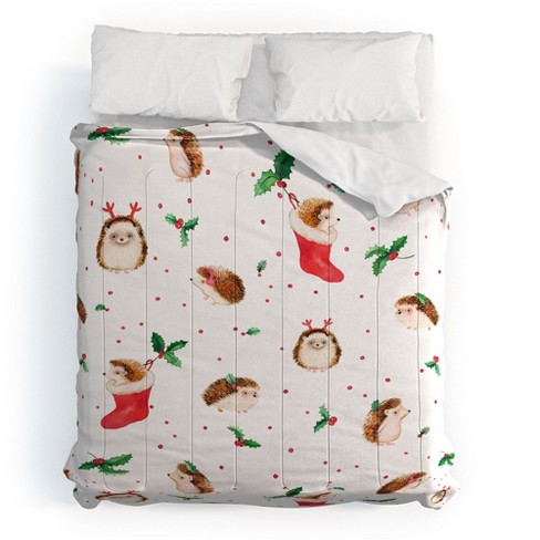 Ninola Design Hedgeog Yuletide Comforter + Pillow Sham(s) - Deny Designs - image 1 of 3