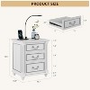 Vlsrka Farmhouse Nightstand with Hidden Compartment, 3 Drawers, LED Light, Motion Sensor & Charging Station - 2 of 4