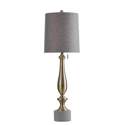 Slim Satin Table Lamp with Cement Base Gray - StyleCraft