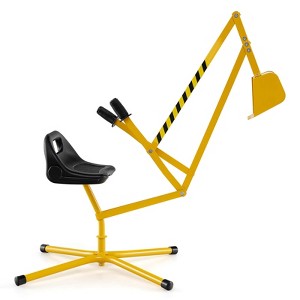 Costway Sand Digger Sandbox Toy Digger with 2-Handed Controls & Flexible Shovel for 3+ Years Old Boys and Girls Yellow - 1 of 4