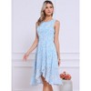 Allegra K Women's Wrap Ruffle High Low Hem Round Neck Keyhole Back Sleeveless Floral Dress - 2 of 4