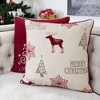 TopComfy Support Pillow Merry Christmas Embroidered Poly Linen Throw Pillow for Holiday Decor, Red, 17"*17"*10" - 4 of 4