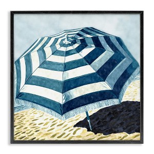 Stupell Industries Striped Beach Umbrella, 12" x 12" - 1 of 4