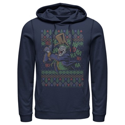 Men's Batman Ugly Christmas Joker Hammer Pull Over Hoodie