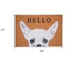 HomeRoots 17" X 29" Natural Black and White Coir Chihuahua Hello Outdoor Door Mat - 3 of 3