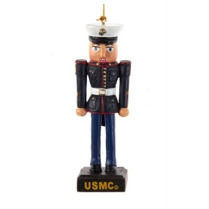 Kurt Adler Resin Ornament for Christmas Tree, USMC Military Nutcracker - 1 of 1