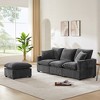 86" Modern Chenille 4-Seat L-Shaped Modular Sectional Sofa with Ottoman & 2 Pillows - 4 of 4
