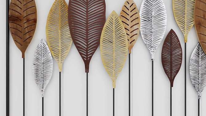 Metal Leaf Tall CutOut Wall Decor with Intricate Laser Cut Designs - Olivia &#38; May, 2 of 18, play video