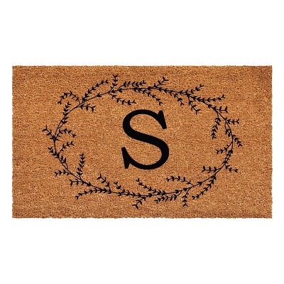 Calloway Mills Rustic Leaf Vine Monogrammed Doormat 24 In. x 48 In. (Letter S)