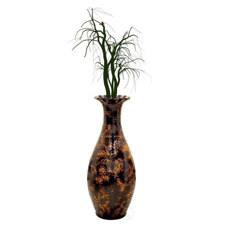 Uniquewise Traditional Brown Trumpet Shaped Floor Vase, 36 Tall, 1 of 8