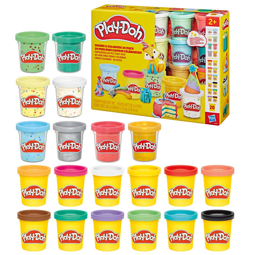 Play-Doh Create and Celebrate 20-Pack 2oz Cans Basket Stuffers Ages 2 and Up