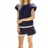 Women's Wavy Trim Hem Double Pocket Short - voy - 3 of 4