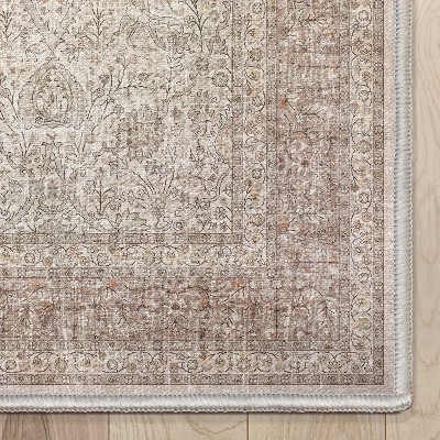 Beige Chenille Flat-Weave Reversible Area Rug 3'11" x 5'3"