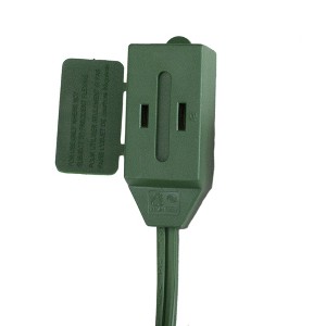 Northlight Indoor Power Extension Cord 3-Outlets with Safety Lock - 15' - Green - 1 of 3