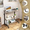 Syemin Desks Adjustable Overbed Bedside Table Overbed Bedside Table with Wheels Hospital Tray Table Adjustable with Wheels, Black, 31.5"*15.75"*26.4" - 4 of 4