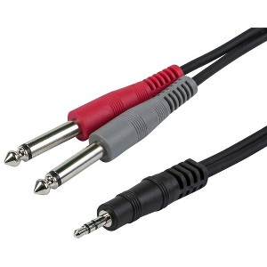 Monoprice 1/8 Inch TRS Male to Dual 1/4 Inch TS Male Cable - 5 Feet - Black | Connect Your IPod, IPhone, Android SmartphoneTo Pro Audio Gear - 1 of 4