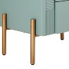 Gulches Modern Green Nightstand with 2 Drawers, Fluted Bedside Table with Golden Metal Handles & Legs, Easy Assembly for Living Room Bedroom - 2 of 4