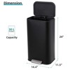 Trash Can, Stainless Steel Garbage Can With Soft-Close Lid, Foot Pedal, Removable Inner Basket - 3 of 4