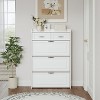 VYNXARIA White color shoe cabinet with 3 doors 2 drawers,large space for storage - 2 of 4