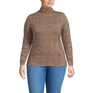 Lands' End Women's Lightweight Jersey Skimming Long Sleeve Turtleneck - 1 of 3