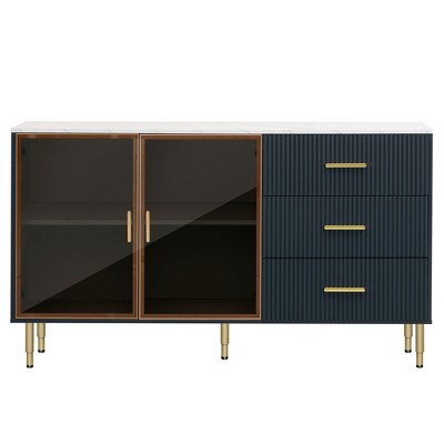 NicBex Sideboard Buffet Cabinet with Storage Modern Buffet Table Coffee Bar Cabinet with 3 Drawers for Kitchen,Living Room