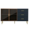 Okak 60" Large Coffee Bar Freestanding Storage for Kitchen, Cabinet Buffet Table with Acrylic Doors - 3 of 4