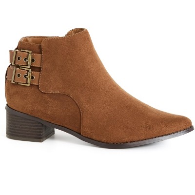 Mocha Faux Suede Block Heeled Ankle Boots | Linzi | SilkFred US