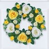 Collections Etc Artificial Yellow and White Roses Hanging Wreath - 2 of 4