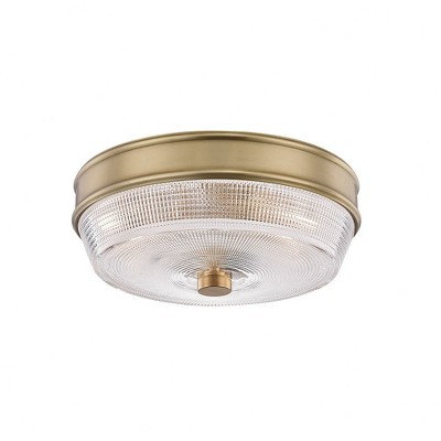 Mitzi Lacey 2 - Light Flush Mount in  Aged Brass Clear Glass Shade  Shade