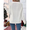 Garvee Womens Bow Knit Sweater Crew Neck Long Sleeve Knitted Pullover Contrast Trim Knitwear - 4 of 4