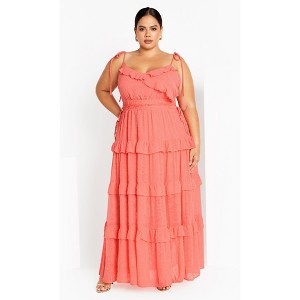 Women's Plus Size Renee Dress - calypso coral | CITY CHIC - 1 of 4