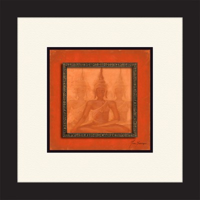 14.5" x 14.5" Matted to 3" Red Buddha Picture Frame Black - PTM Images