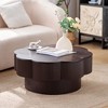 Airsurfer Medium Dark Walnut Coffee Table Modern Aesthetic Wooden Coffee Table Storage Furniture for Living Room Decor - 4 of 4
