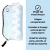 Yoobi Peanuts Single Zip Pencil Pouch White Chevron, School Supplies - 2 of 4