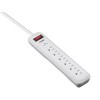 Monoprice Power & Surge - 6 Outlet Surge Protector Power Strip with Low-Profile Plug - 8 Feet Cord - White | 1000 Joules 15A / 125V / 1875W - 3 of 4