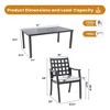 Kumasinova 5 Pcs Aluminum Patio Furniture Set,Modern Outdoor Dining Table Set with Removable Cushions&Slatted Table Top for All Weather Use,Black - 2 of 4